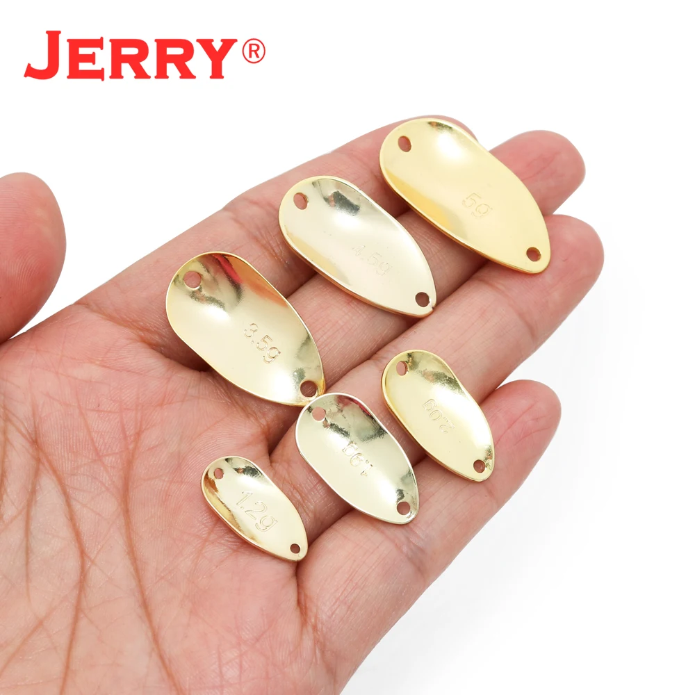 Jerry Gemini 50pcs 1g 1,8g 2g 3,5g 4,2g,4.5g Unpainted Blank Micro Trout Spoons Brass Metal Bait Pesca Blinker Spinner