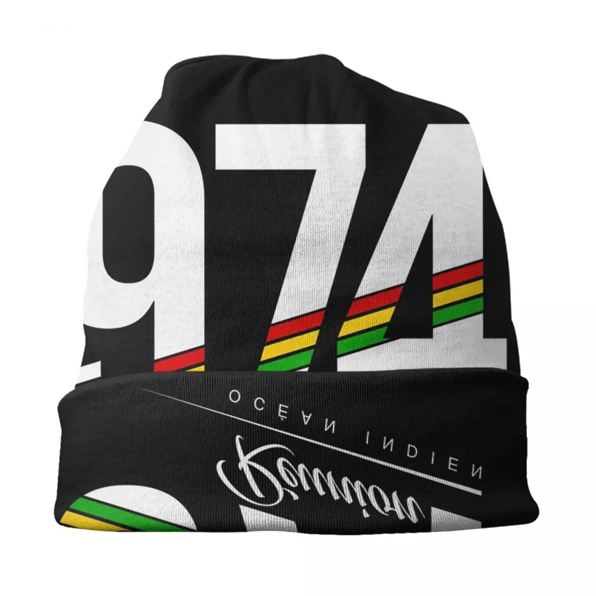 974 Reunion Isalnd Bonnet Hat Knitting Hats Men Women Cool Unisex Rasta Strips Warm Winter Skullies Beanies Caps view 3