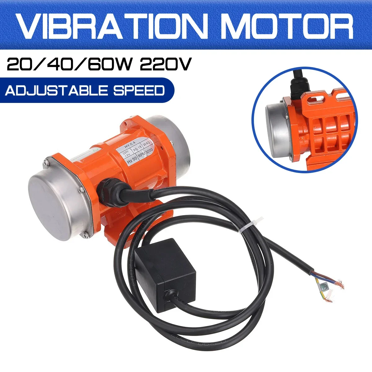 220V 15W 30W Adjustable Speed Vibrating Motor for Feeding Machine, Shotcrete Machine, Washing Machine + Motor Speed Controller