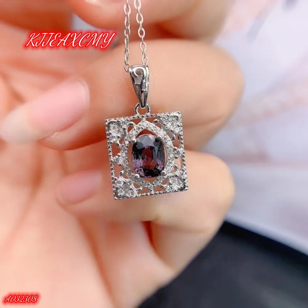 KJJEAXCMY Brand Boutique Women's Luxury Jewelry Spinel Pendant+Necklace 925 Sterling Silver Natural Gem Girl