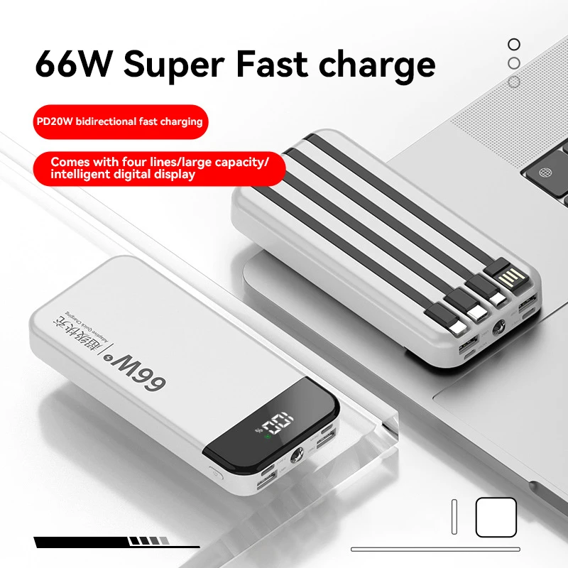 

100000mAH Power Bank 66W Fast Charging Large Capacity For Xiaomi Apple Android Mobile Phone Charging Portable Phone Charger 2024