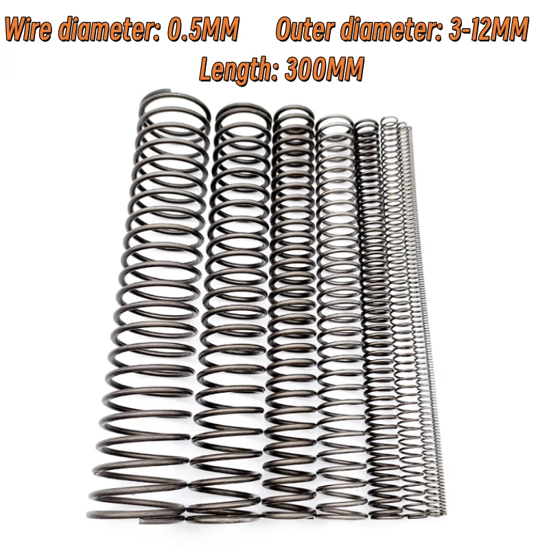 Compression Spring Wire Diameter 0.5 Mm Cylidrical Coil Return Compressed Springs Release Pressure Spring Steel Coils 3pcs