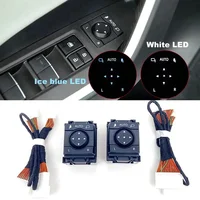 Luces LED azules de hielo y blancas para espejo retrovisor, interruptor automático plegable para Toyota rav4 Crown Lexus, 1 unidad