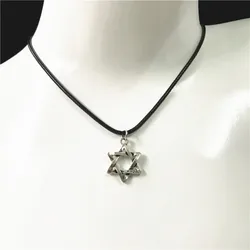 Fashion Retro Black Rope Hexagram Choker Necklace Lucky Six Star Pendant Necklace For Man Women Jewelry Wholesale
