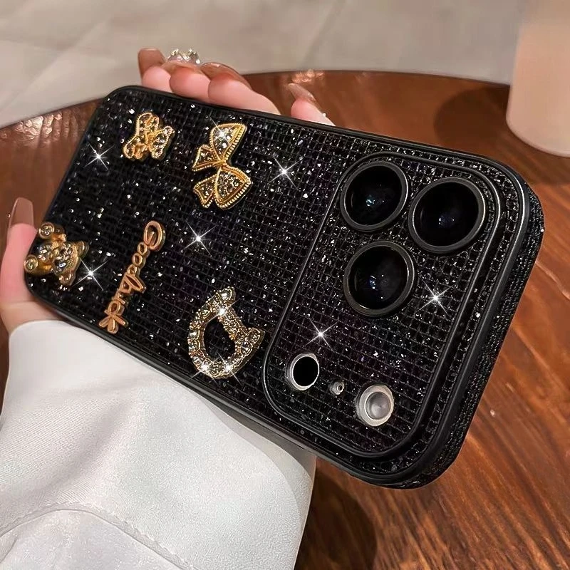 

Блестящий чехол для телефона с милым медведем для Redmi K90 K80 K70 K70E K60 K50 K40 K40S Pro Max Ultra Turbo 4 3 Pro 4G 5G с блестящим чехлом и бантом