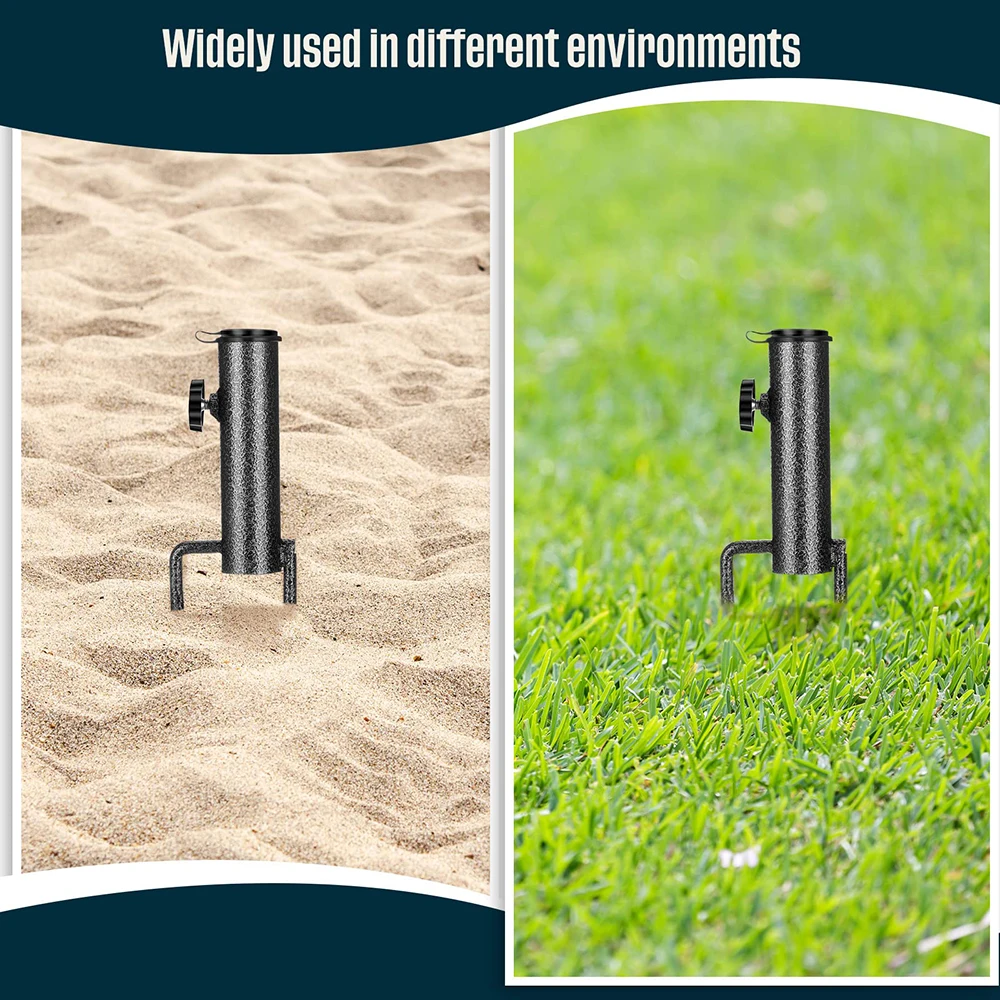 CYPortable Umbrella Base Metal Bracket Is Suitable for Flag Fishing Rod Outdoor Park Beach Ground Soil Grass Use Umbrella Base