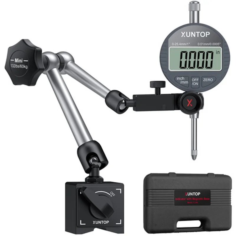 

Digital Dial Indicator Gage Gauge Magnetic Base Auto Off Measuring 0-1"/25.4mm