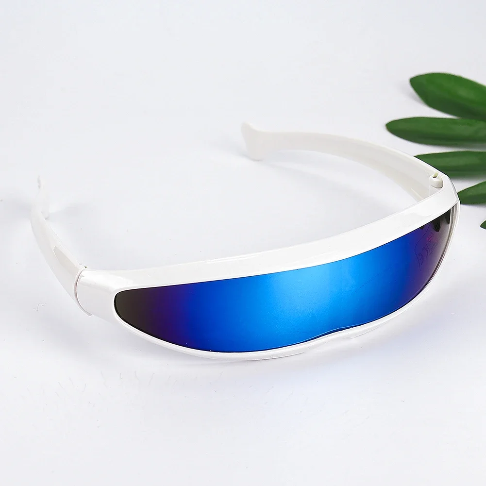 Futuristic Narrow Cyclops Visor Sunglasses Laser Eyeglasses UV400 Personality Mirrored Lens Costume Eyewear Glasses Men Glasses