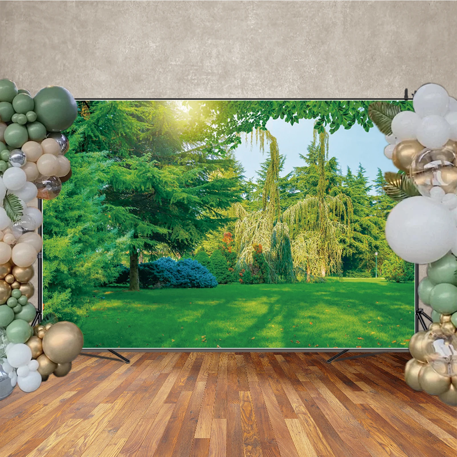 MOON.QG الربيع عرض طبيعي شلال الغابات الجبلية المياه خلفية العشب خلفية التصوير Paert ورق حائط للزينة