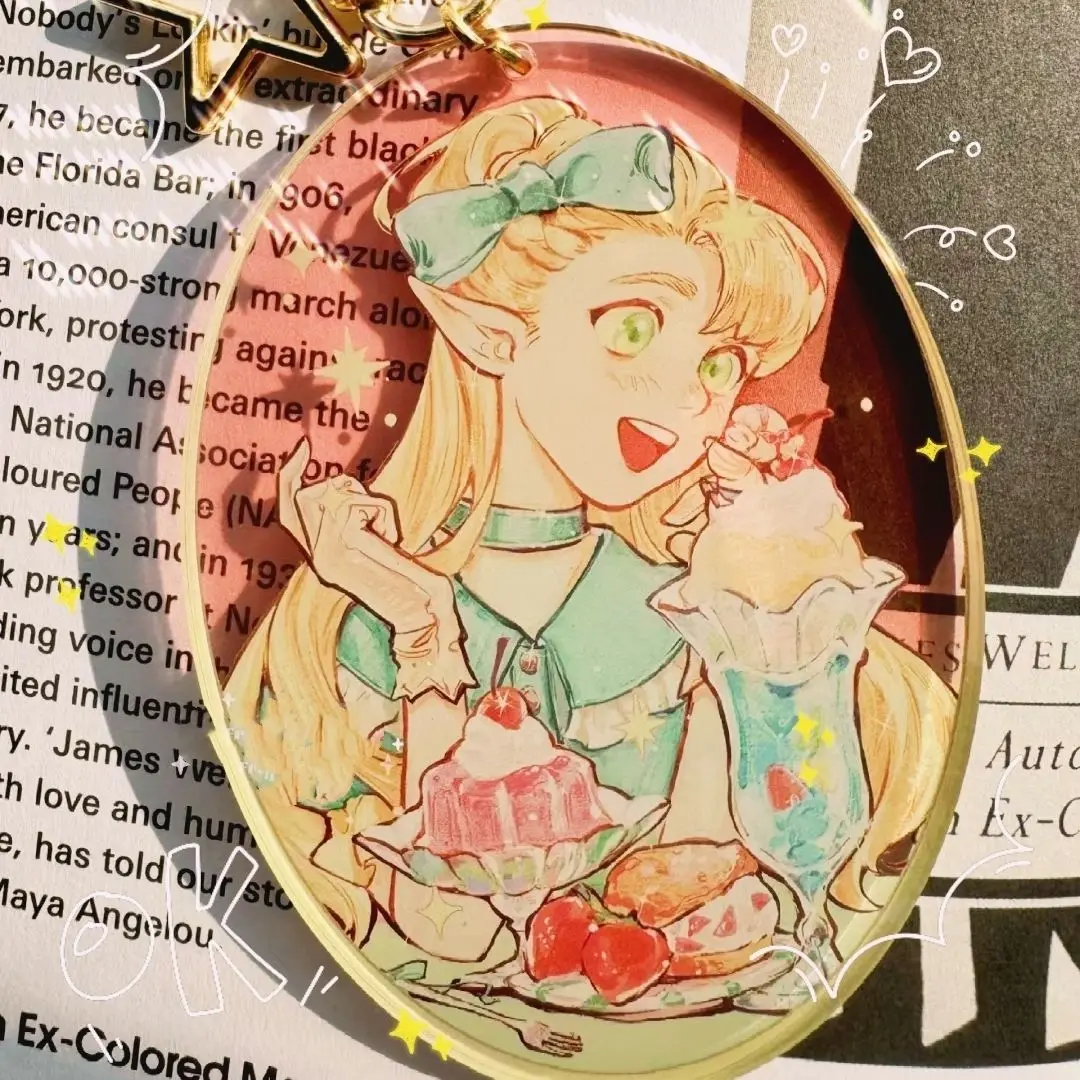 Dungeon Meshi Afternoon Tea Anime Keychain Women Marsilla Acrylic Key Chain Man Farin Key Ring Delicious in Dungeon Goods Gift