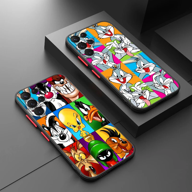 Cartoon Bugs Bunny Samsung A73 A72 A54 A53 A52S A34 A32 A33 A24 A23 A22S A02 Lite Frosted Translucent Phone Case