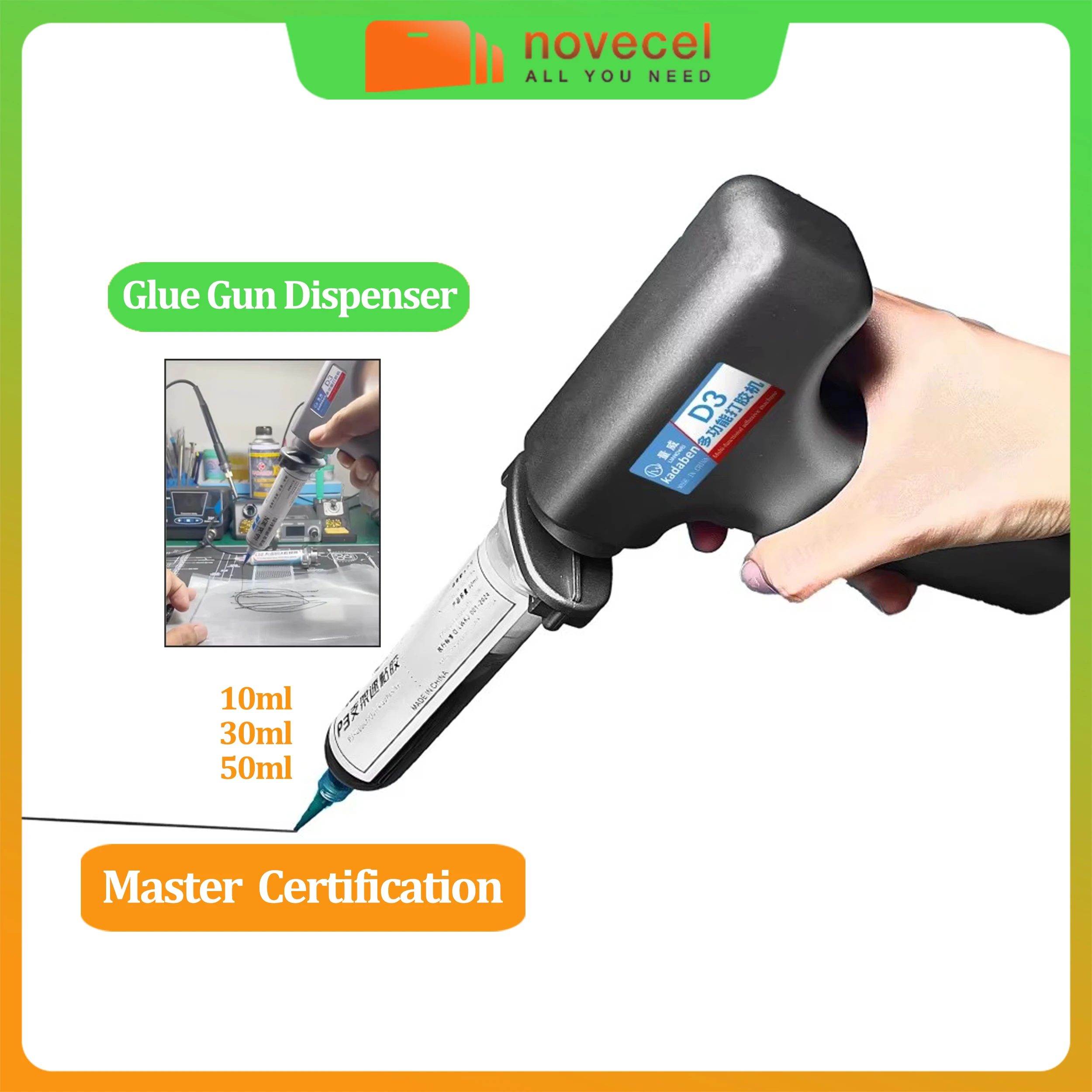 D3 Electric Glue Gun Dispenser No Noise Built-in Air Compressor  Dispensing Gun For Mobile Phone LCD Screen Frame Repair Tool