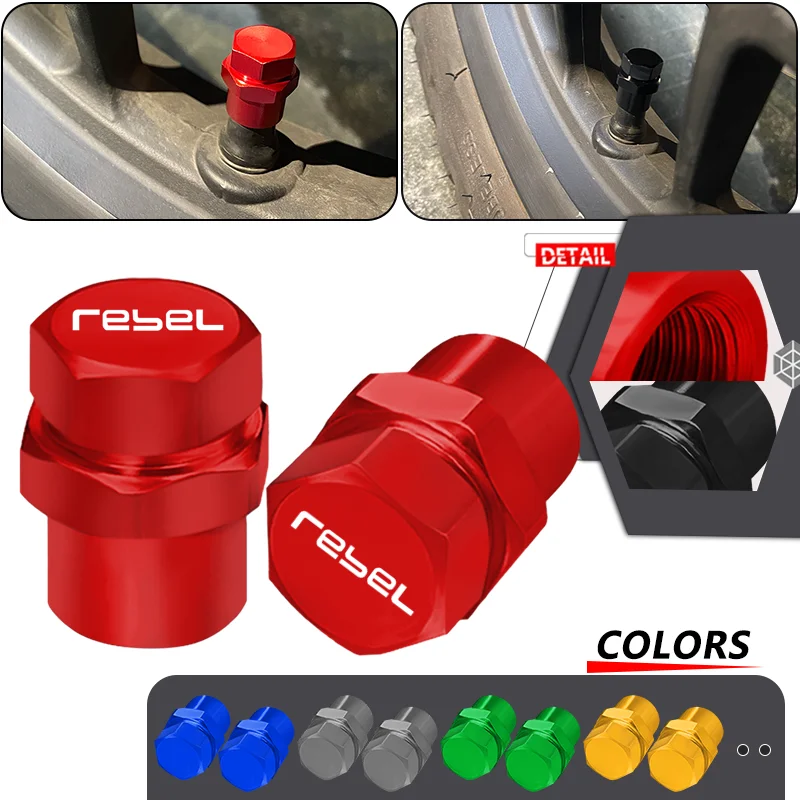 

NEW Rebel Motorcycle Tire Valve Air Port Stem Cover Cap Plug Accessories For Honda REBEL CMX300 CMX500 CMX1100 rebel CM 300 500