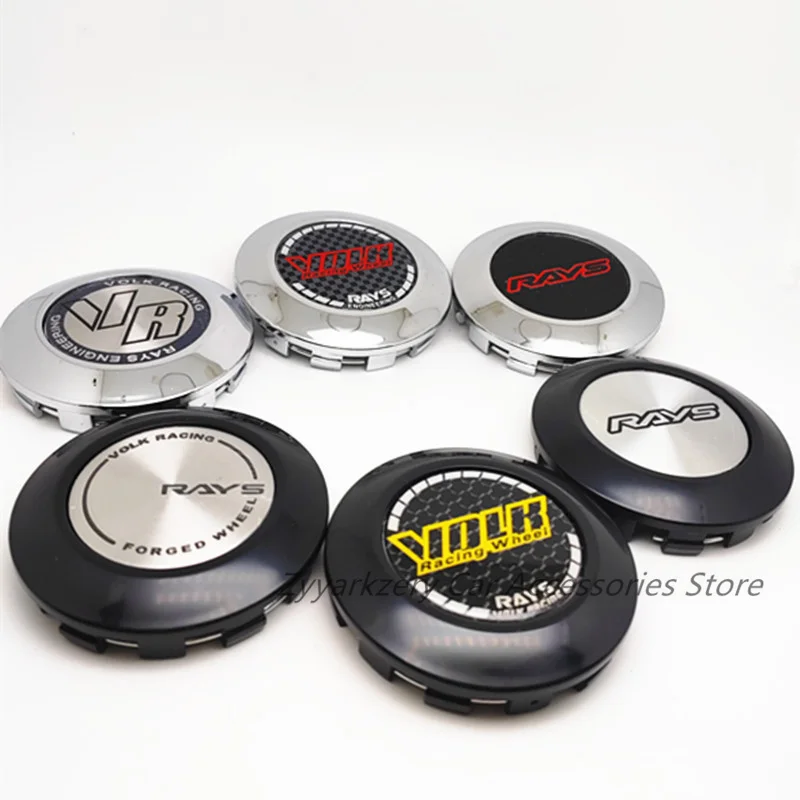 4pcs Volk VR Rays Racing 76mm 73mm Wheel Caps Car Center Hubcaps TE37SL Rims ABS Cover Car Styling