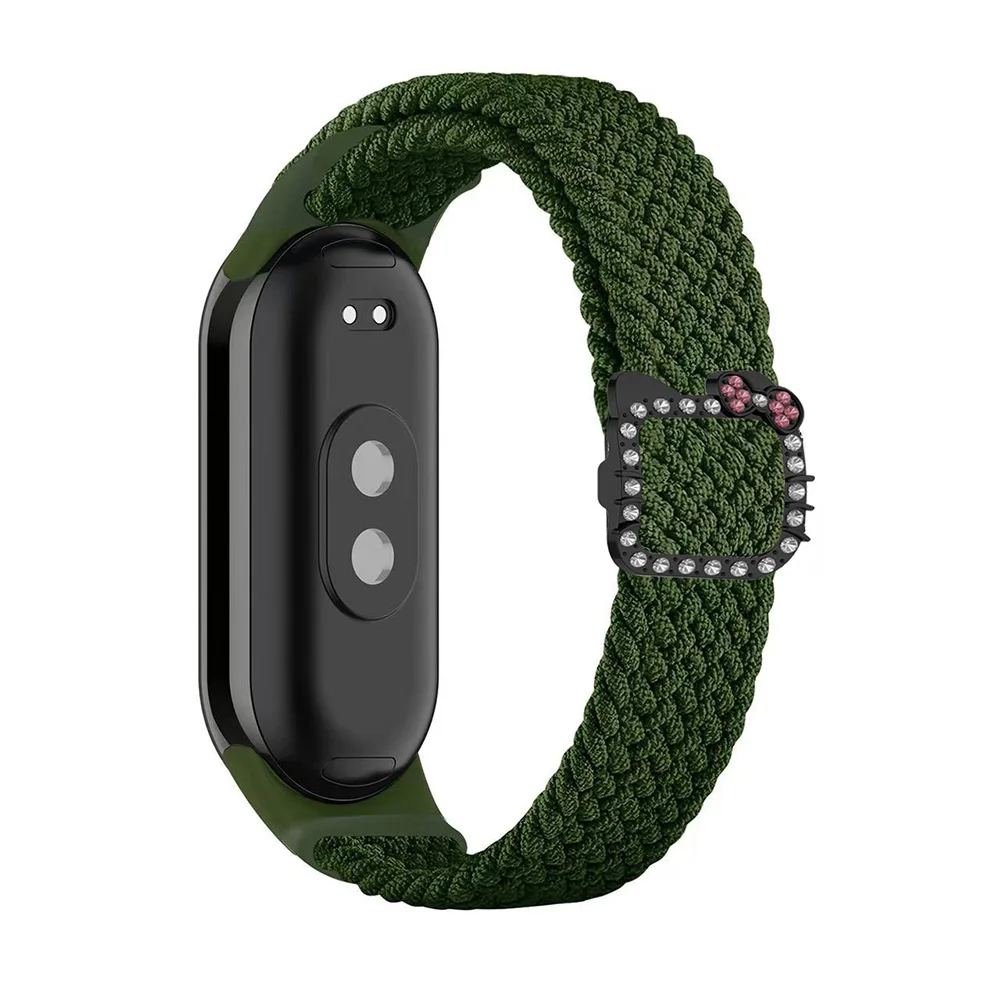Nylon Loop Watchband For Xiaomi Mi Band 10 9 8 Braided Elastic Smart Watch Bracelet Correa For Xiami Miband 10 9 8 NFC