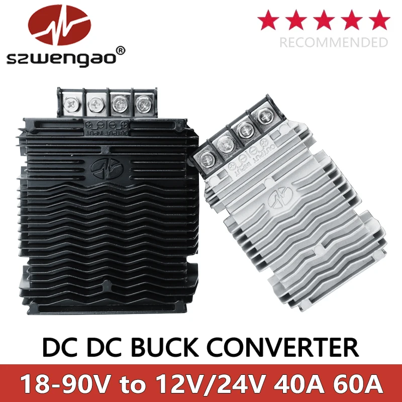 DC 18-90V Step Down to 12V 24V 40A 60A 960W Auto Voltage Regulator Buck Power Converter Waterproof Module Trabsformer for Car