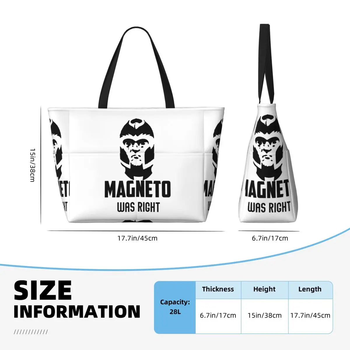 Magneto Was Right Beach Tote Bag Sport Gym Yoga Duffle Large Tote Bag Women Travel Bag Fitness bag