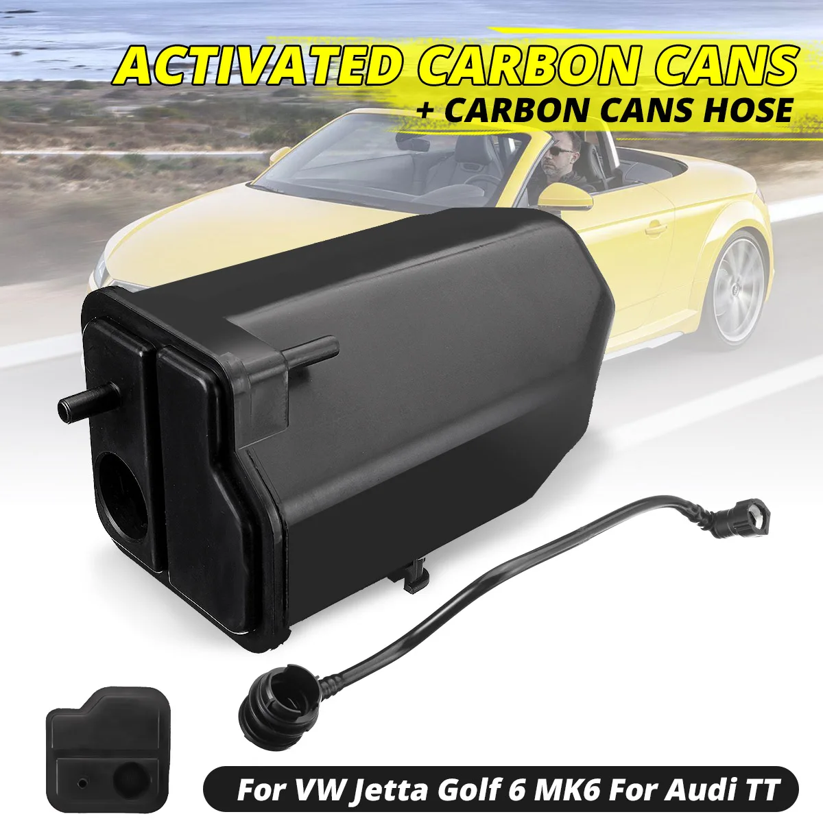 For VW Jetta Golf 6 MK6 Audi TT Car Activated Carbon Charcoal Canister Cans & Hose 1K0201801E