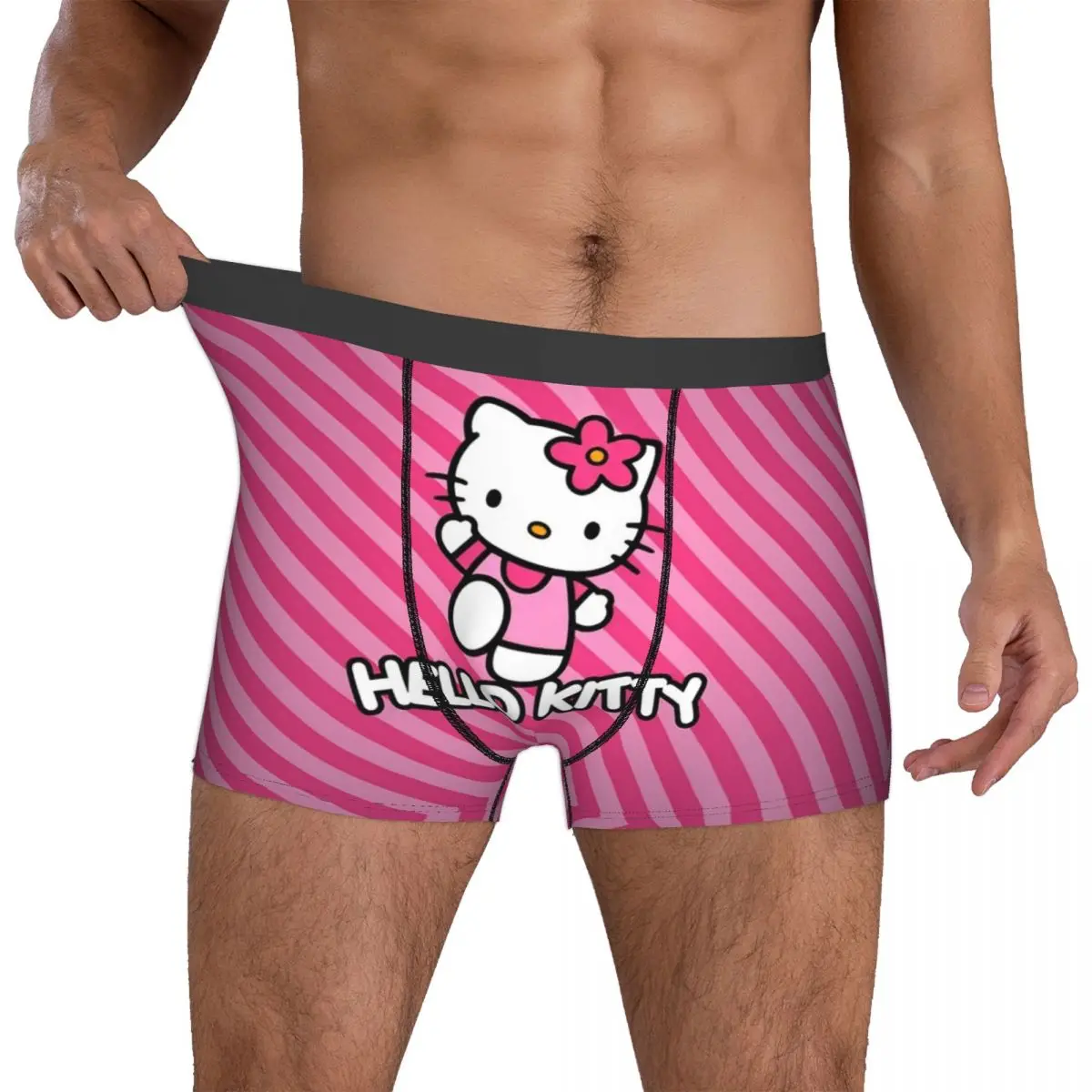 Hello Kitty Cartoon Boxers Humorous Underwear Funny Boxer Briefs Gag Gift For Men