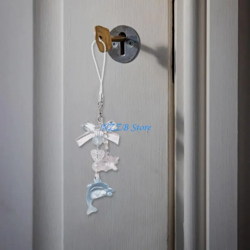 

T21F Unique Dolphin and Acrylic Phone Charm Bag Pendant for Bags and Keys
