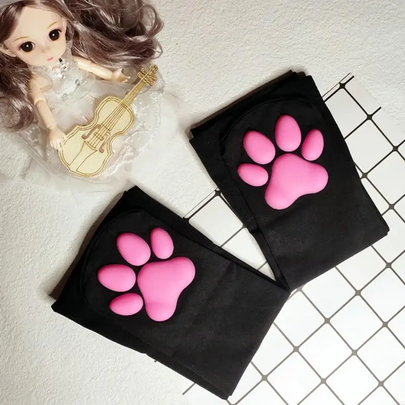 40GC Stoking Paw Tinggi Atas Lutut Cosplay Bantalan 3D untuk Wanita