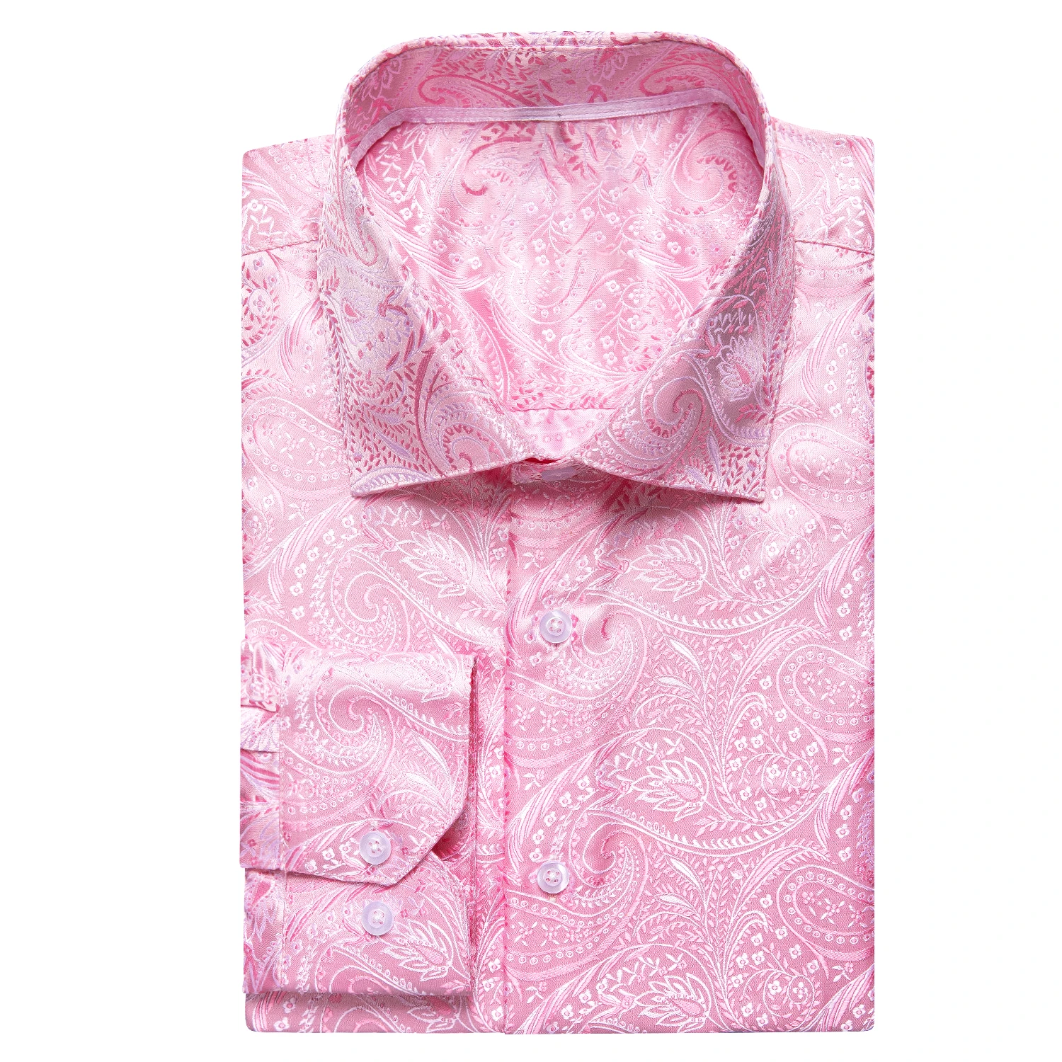 Camisas de seda Jacquard para hombre, rosa, azul, rojo, verde, dorado, manga larga, camisa con solapa de un solo pecho, blusa, prendas de vestir exteriores, negocios de boda