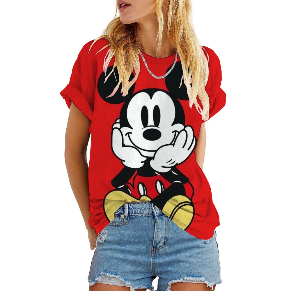 Women T Shirt Harajuku Graphic Short Sleeve Clothing Women's Top New 90’s Women's T-shirt Fashion Mickey Mouse Print Clothing