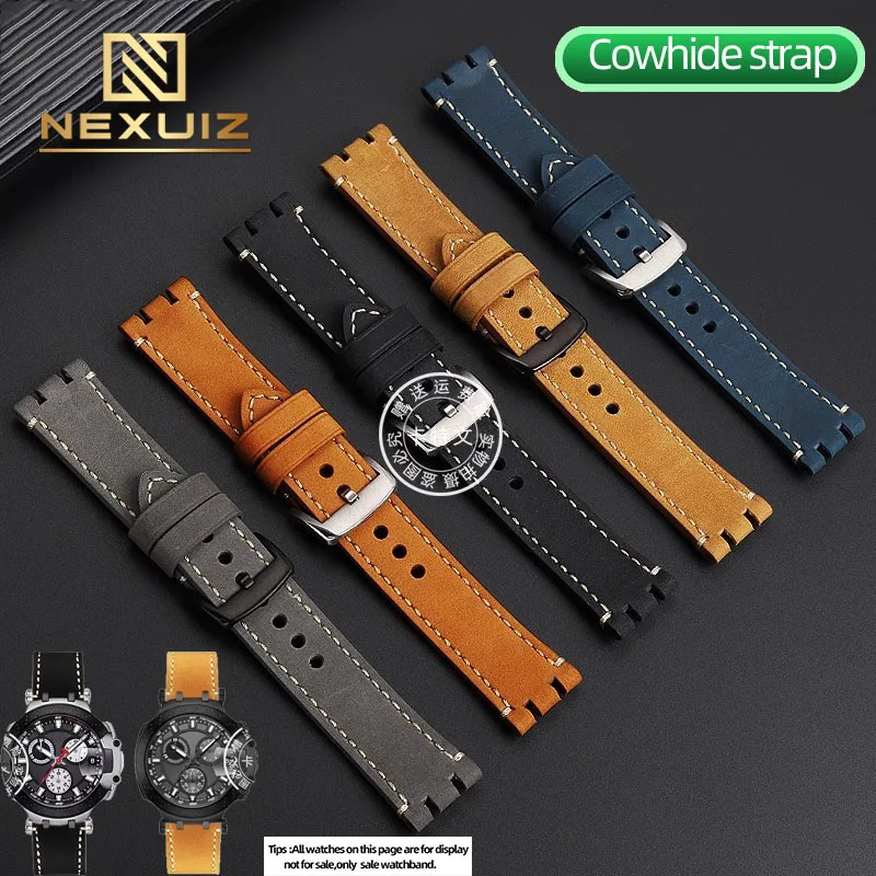 22mm Cowhide Watch Strap For Tissot T-SPORT Series T115.417/427 Watchband  Men's  Bracelet Black Blue Brown Soft Belt