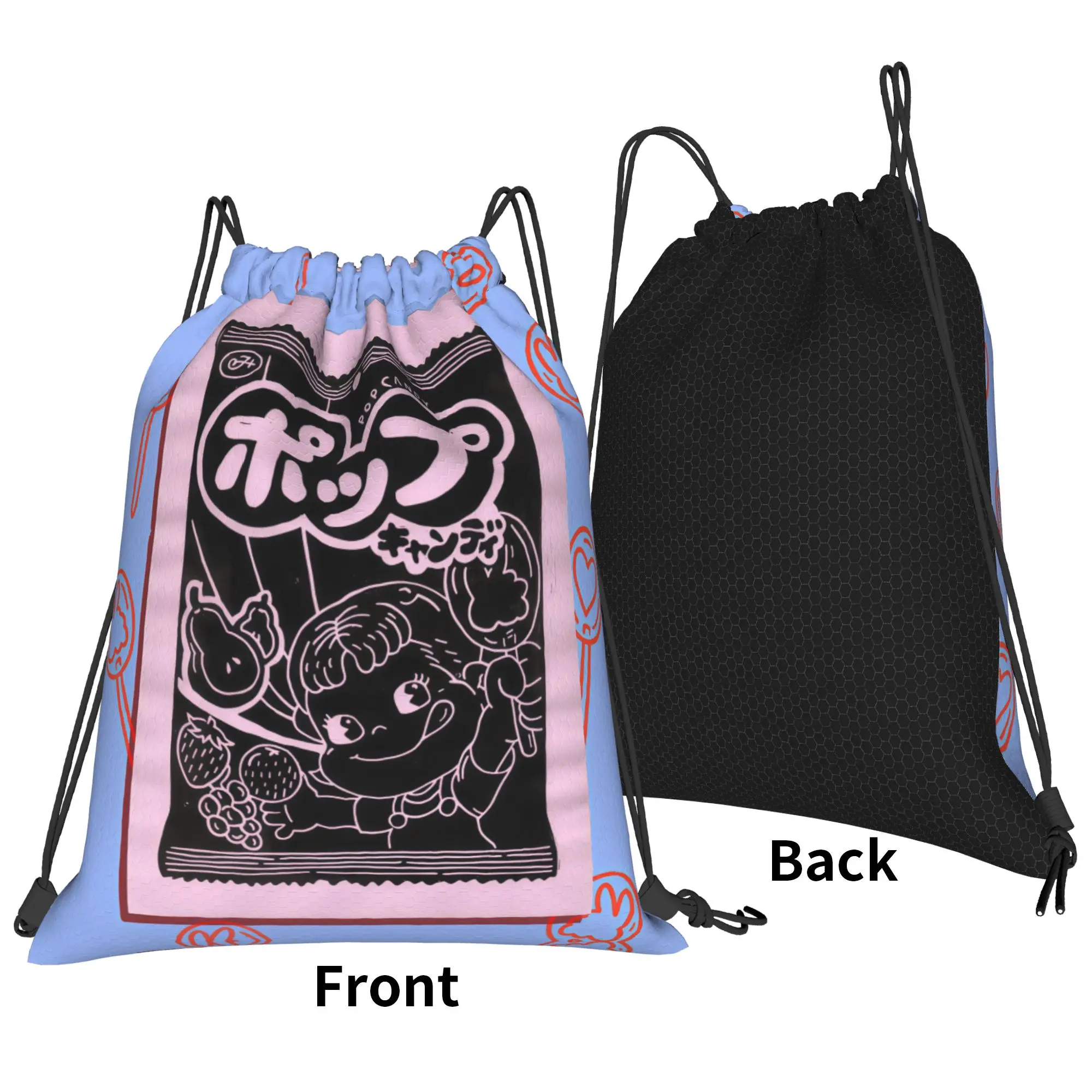 Fujiyaa Retro Lollipop Candy Portable Travel Riding Gym Drawstring Storage Sporty Backpacks