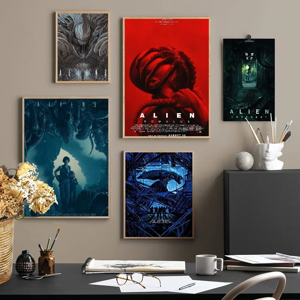 Sci-Fi Alien Movie Anime Posters Sticky Whitepaper Sticker DIY Room Bar Cafe Kawaii Room Decor