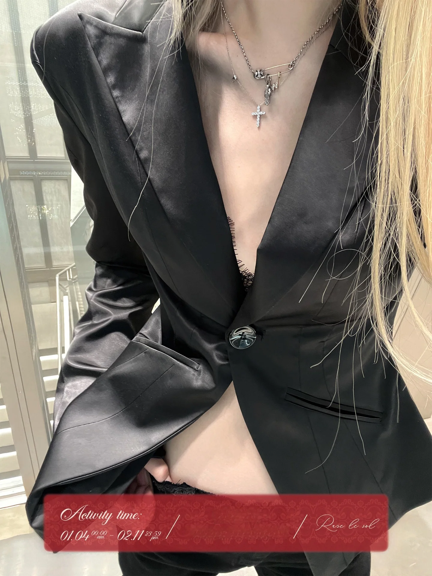 

Bla iny Sensation Waist-Cinching ort Jaet Ci of Desire Suit Casual Sle Polyester Fiber Long Sve One Button