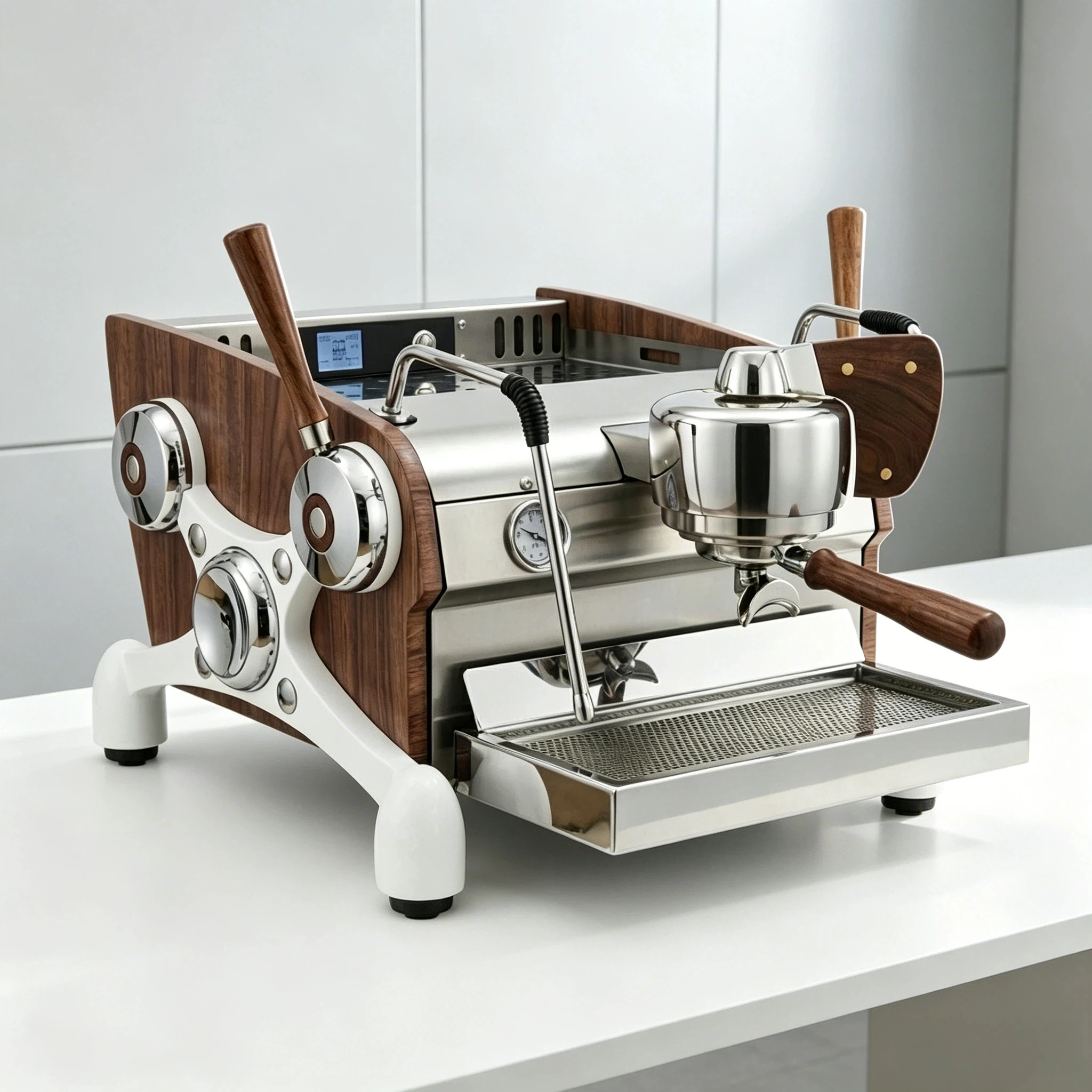 Italian Commercial Espresso Machine 3.5L+1.5L Dual Boiler Lever Coffee Machine with Italian Rotary Pump & Needle Valve