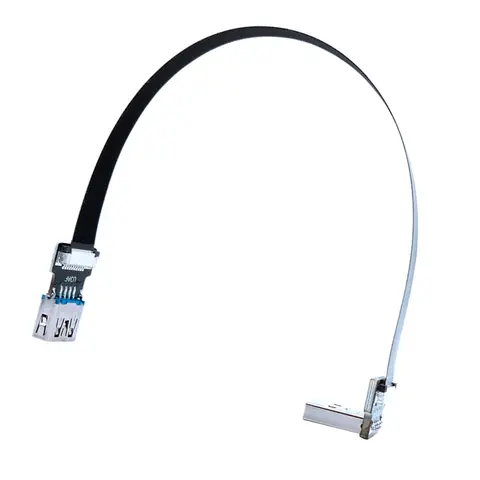 Flat USB 3.0 male to female adapter, FPC elbow, USB extension cable, up and down, left and right bending 90 degrees, USB adapter