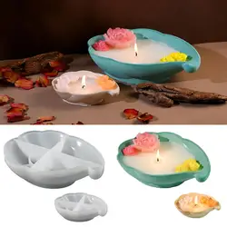 Stampo in Silicone epossidico fai da te scatola di immagazzinaggio foglia di nuvola tazza di candela stampo in Silicone gesso profumato portacandele piastra stampi per la produzione di resina