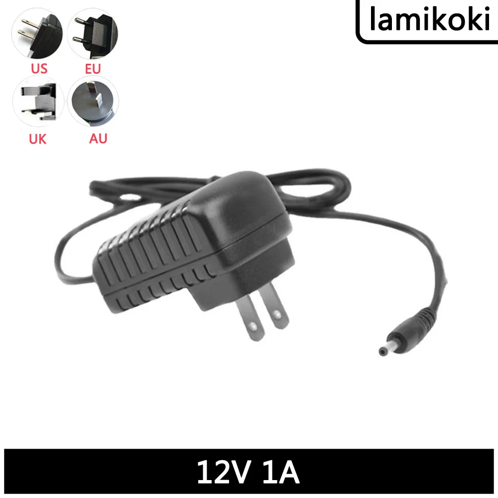 EU/米国/英国/AU プラグアダプタ AC 100-240V から DC 12V 1A 1000mA 電源 5.5 ミリメートル × 2.1-2.5 ミリメートル 3528 ストリップ LED またはその他の DC ストリング用
