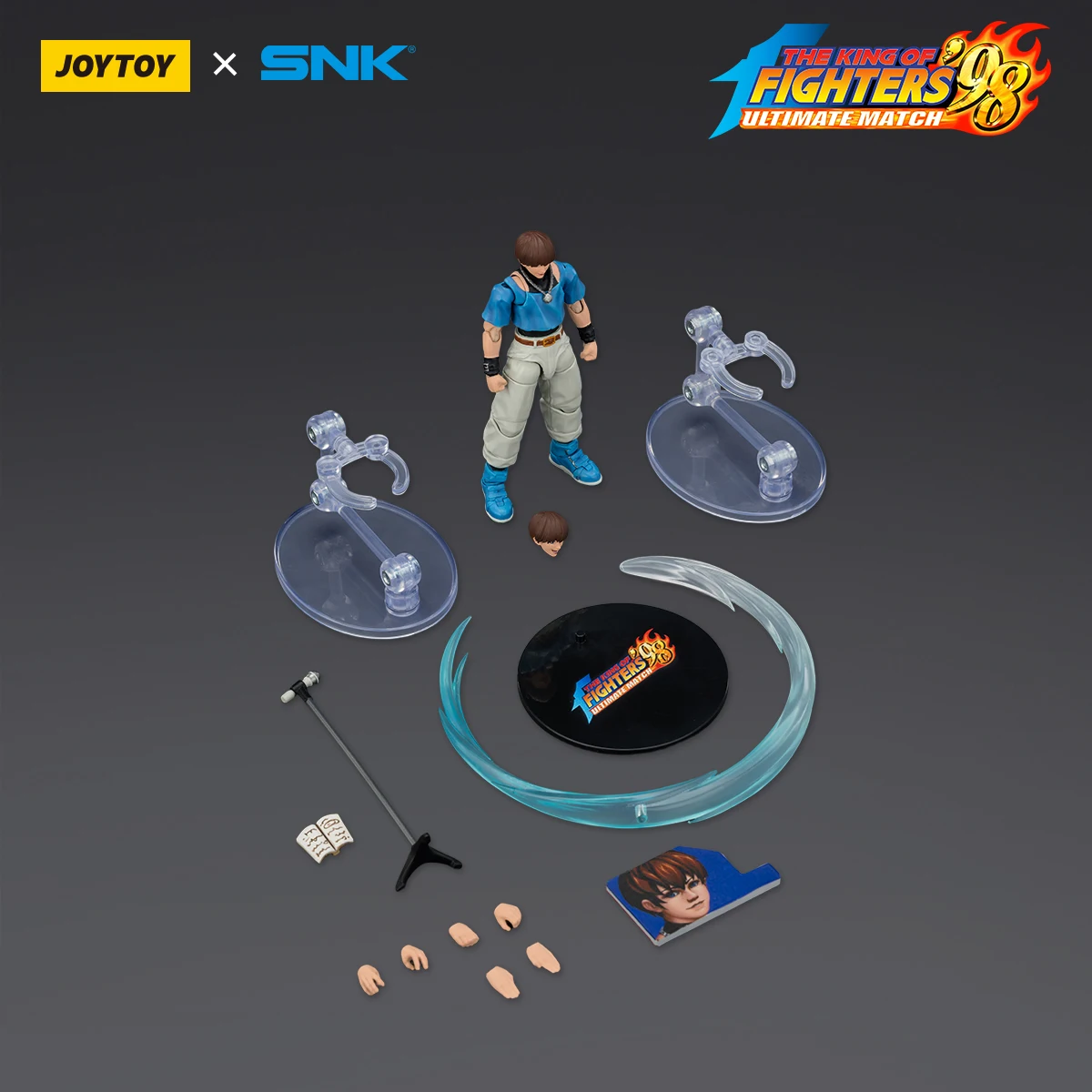 JOYTOY SNK KOF 98 Orochi Team Action Figure, 1/18 Beweegbare Yashiro Chris verzamelbare gamefiguur met effectaccessoires