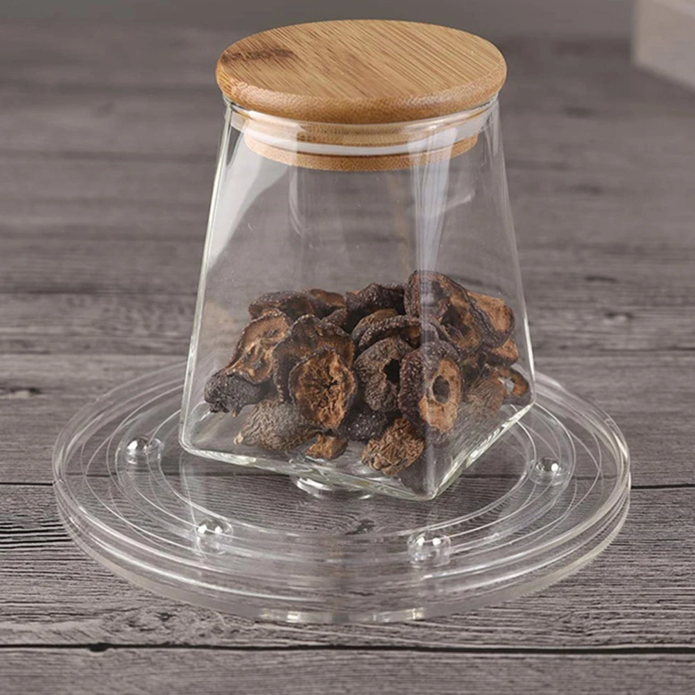 

2Pcs Rotating Acrylic 360Degree Spice Rack Holder Turn Table Kitchen Spice Holder ganizers Cake Plate Storage ganizers