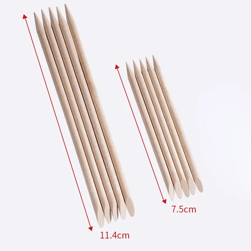 Nail Cuticle Pusher Orange Wood Sticks Nails Manicures Remover Tools DIY Design Nail Gel Polish Drawing Stick for Nail Art