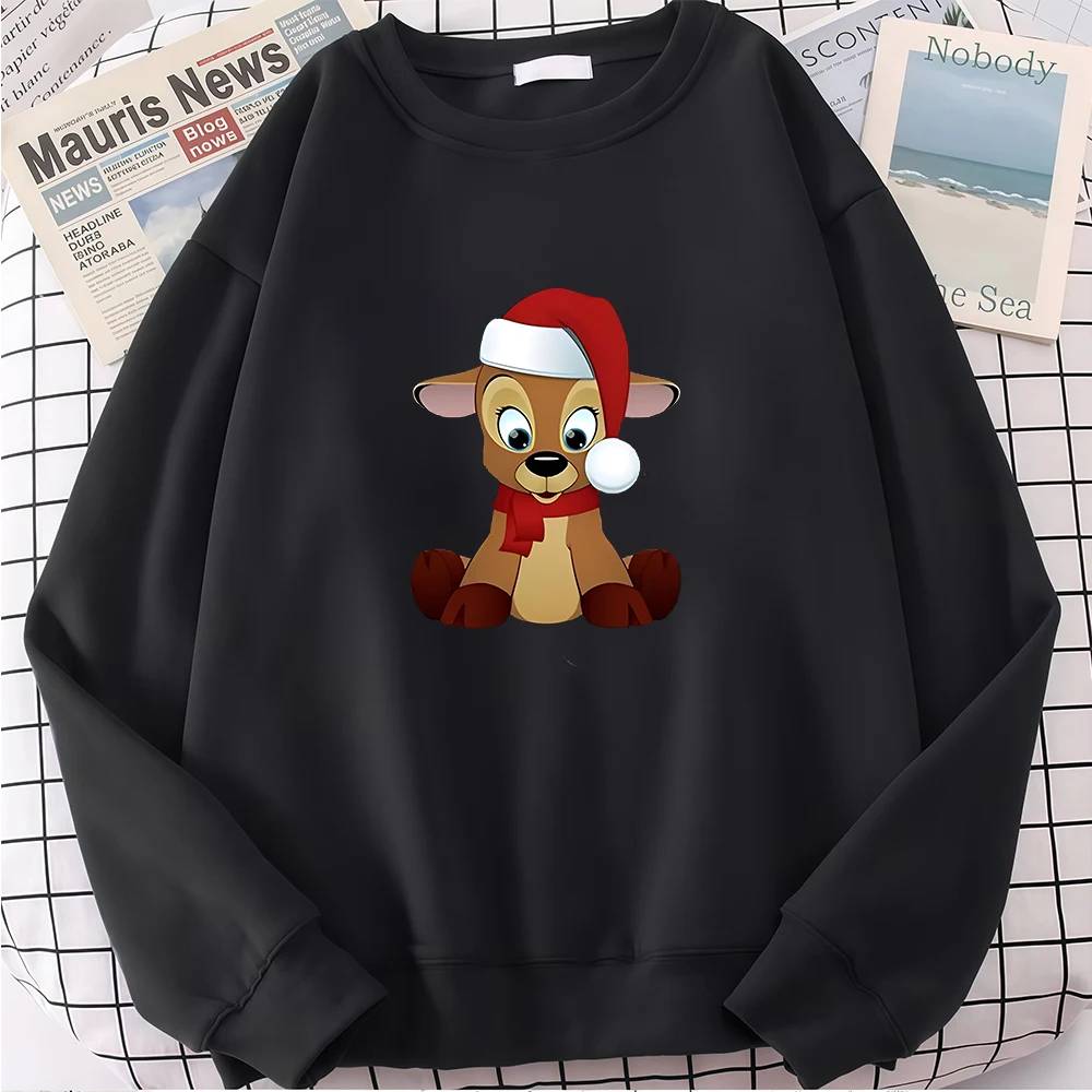Kerst Elanden Print Dames Hoodies Herfst Winter Vrolijk Kerstfeest Lange Mouw Pullover Casual Sweatshirt Ronde Hals Unisex Tops