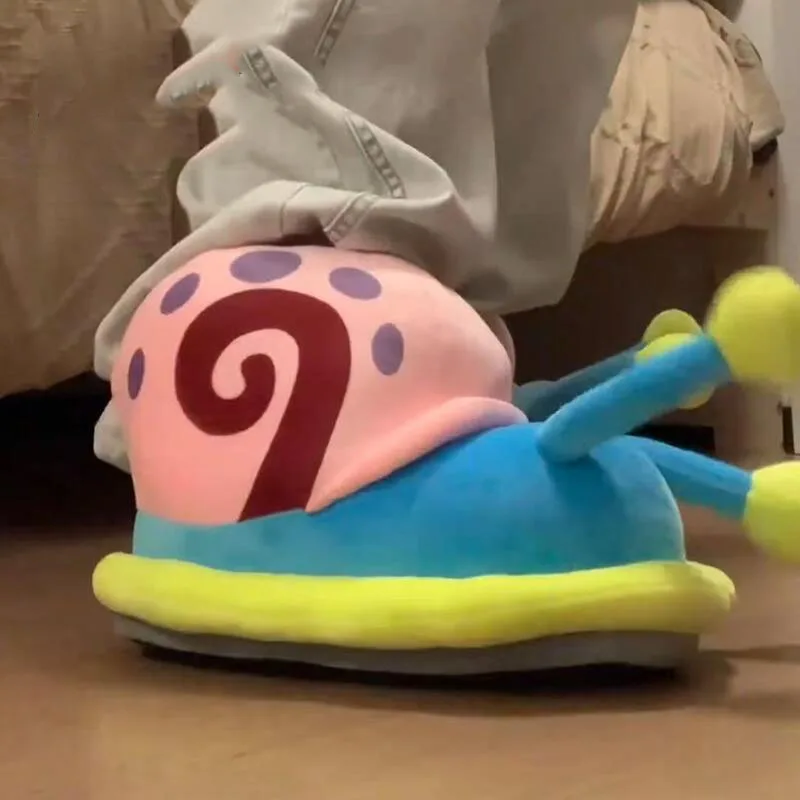 سبونجبوب سكوير الحلزون النعال الكرتون Kawaii Biqibao الحلزون عش القطن التنين مضحك نعال من القطن لطيف دافئ المضادة للانزلاق #2