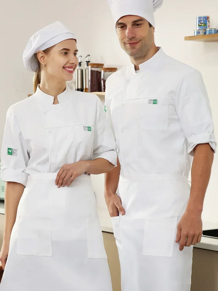 Chef overalls Men's long-sleeved hotel restaurant canteen hotel back kitchen short-sleeved thin breathable mesh uniform