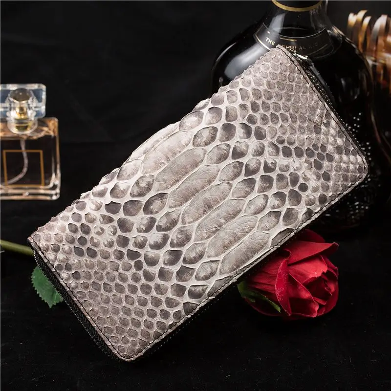 New Fashion Business Men's Serpentine Genuine Leather Wallets Long Organizer Men Wallet Boy Brand Luxury Card Holder Purse