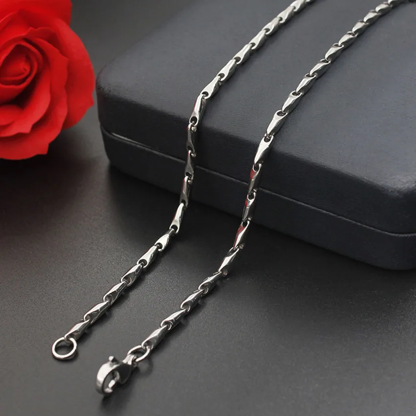 Fashion New Titanium Steel Round Melon Sub-chain Tapered Chain Men\'s Wild Stainless Steel Necklace Jewelry Hot Sale