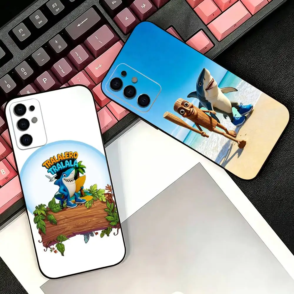 Tung Sahur Tralalero Tralala Soft Black Phone Case for Samsung  S26,25,24,21,22,21,20,10,9,8,7,6Ultra,Plus,Fe, Lite