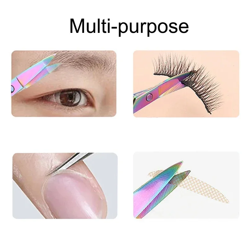 Cuticle Scissors Manicure Nail Tools Stainless Curved Blade Eyebrow Eyelash Dry Skin Multi-purpose Cuticle Cutter Nail Scissors