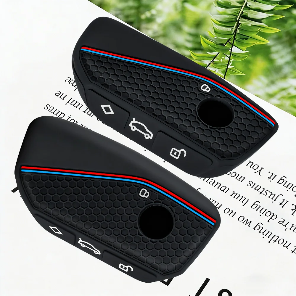 Premium Silicone Car Key Case Cover Accsesories car key case keychain for BMW Series 7 735i 740Li X7 X1 U11 2023 I7 G07 LCI XM