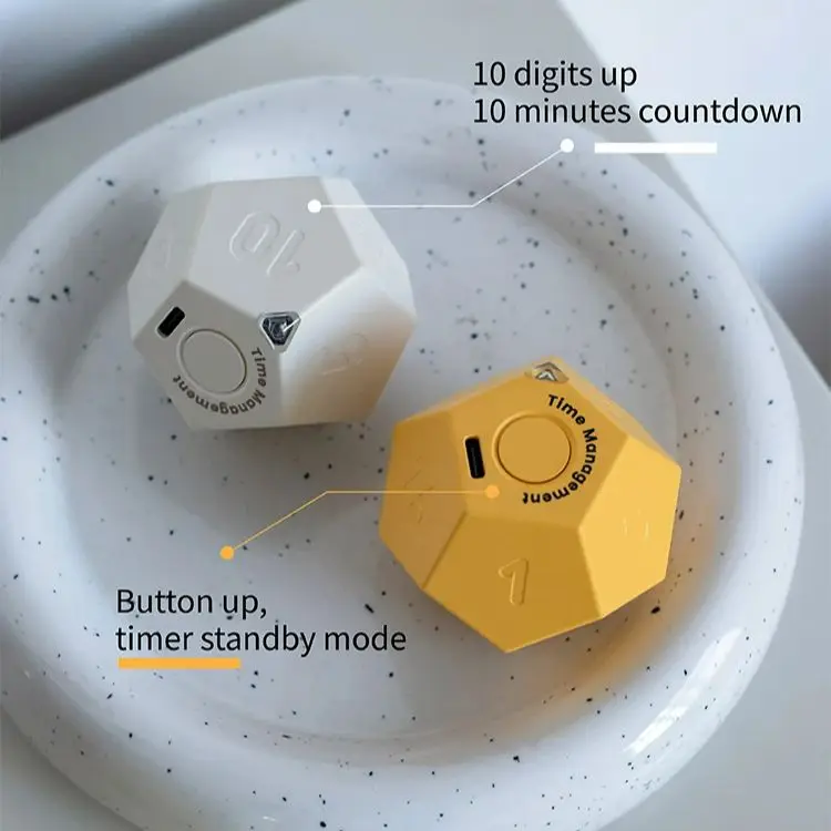 Kitchen Pomodoro Timer 12 Sided Cooking Study Timer Minimalist Design Flip Timer For Students