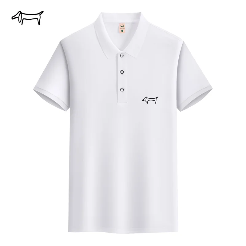 

Роскошная брендовая рубашка-поло с короткими рукавами, мужская летняя новая высококачественная дышащая футболка с лацканами, модная повседневная мужская одежда