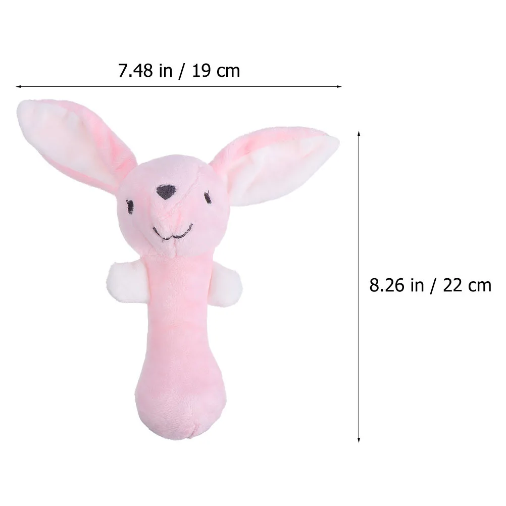 2 Stuks Cartoon Dier Gevulde Baby Hand Bel Rammelaars Voor Baby Grip Geluid Ontwikkeling Kwekerij Spelen Fun Baby Pieper stok Speelgoed