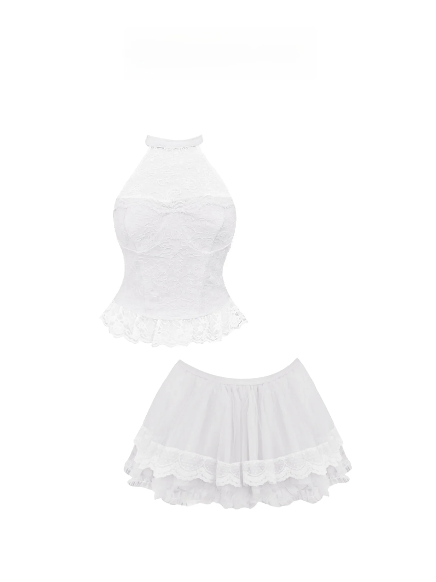 HEZA Spicy Girl Lace Crop Top E Cintura Alta f Saia Conjunto Feminino Outono Inverno Faion Slim Fit A-Line Ort Saia